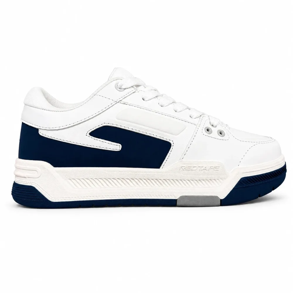 Red Tape Men’s Lifestyle Sneakers — Beige/Black/navy