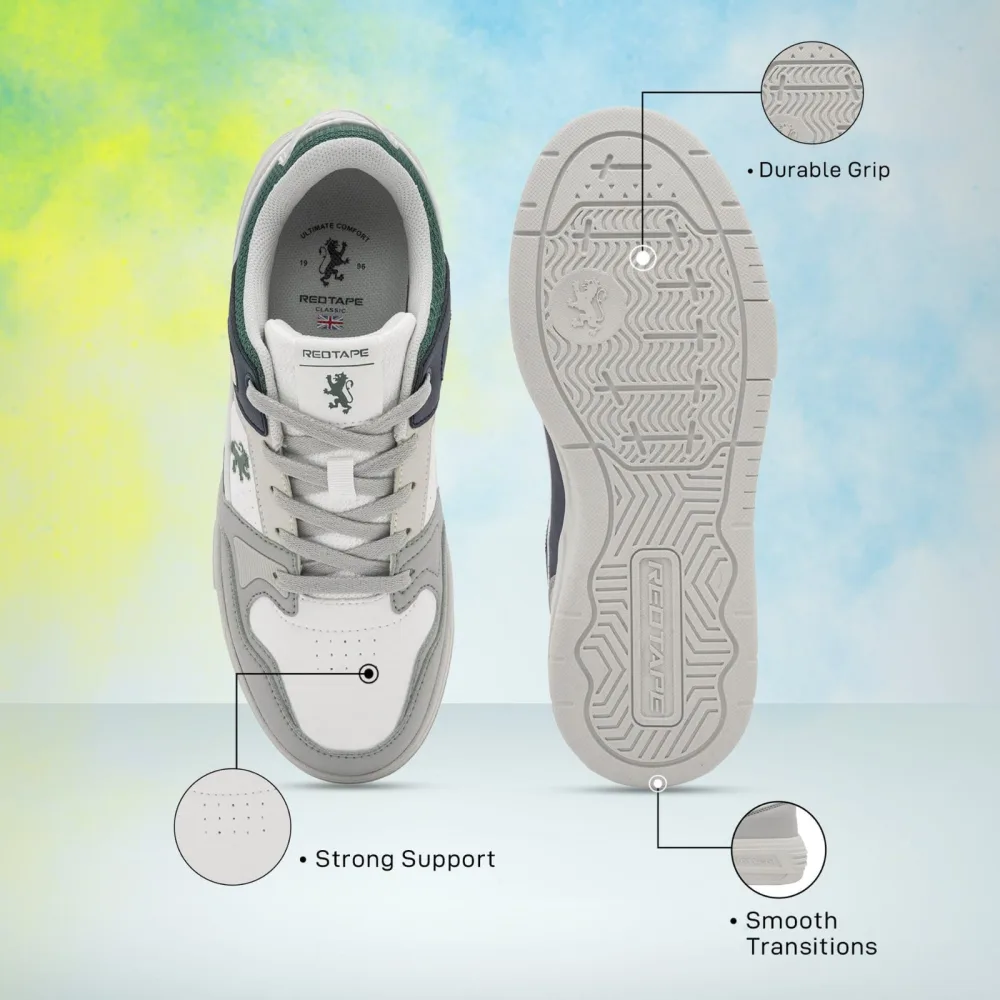 Redtape Orginal Low Cut Lifestyle Sneakers for Men in Grey Blue